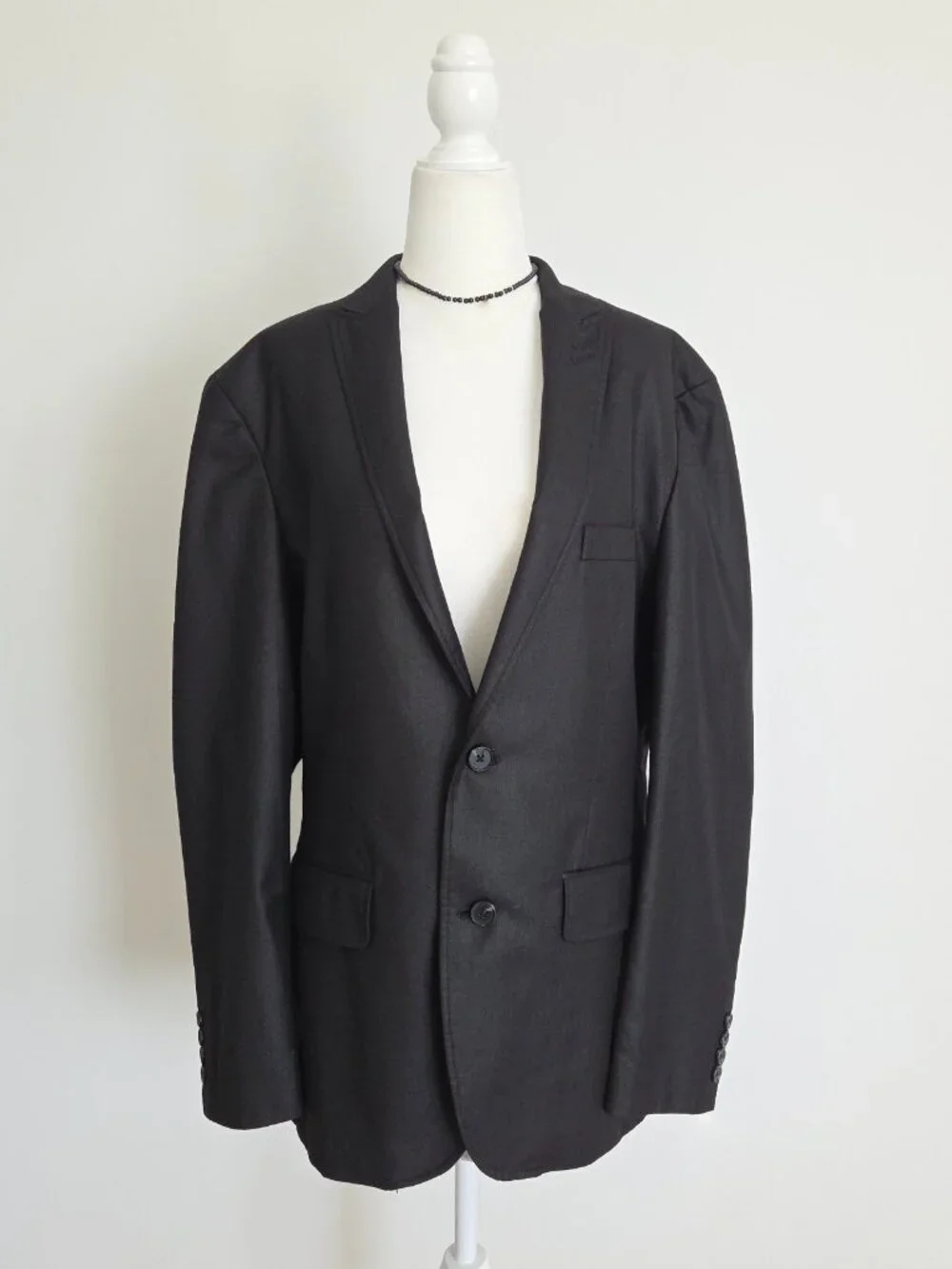 INC International‎ Concepts Mens Black Blazer Jacket Medium Structured Work